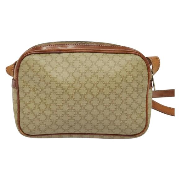 CELINE Macadam Canvas Shoulder Bag Pvc Beige Gold - Picture 3 of 13